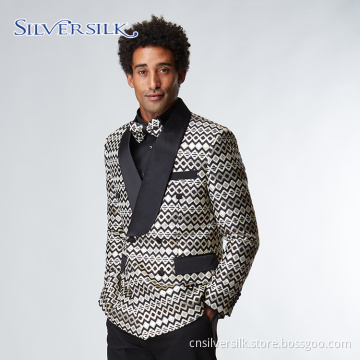 Neueste Design bestückte luxuriöse stilvolle Mens Anzüge Custom